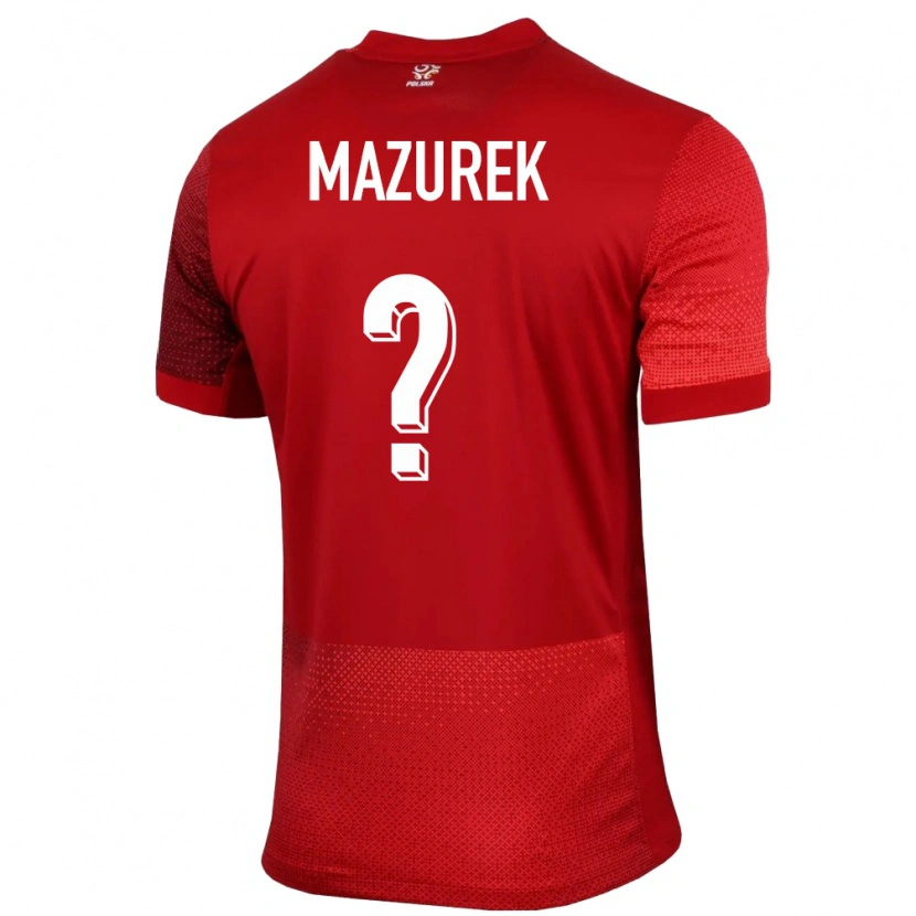 Danxen Enfant Maillot Pologne Bartosz Mazurek #0 Rouge Tenues Extérieur 24-26 T-Shirt