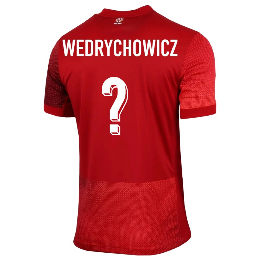 Danxen Enfant Maillot Pologne Karol Wedrychowicz #0 Rouge Tenues Extérieur 24-26 T-Shirt