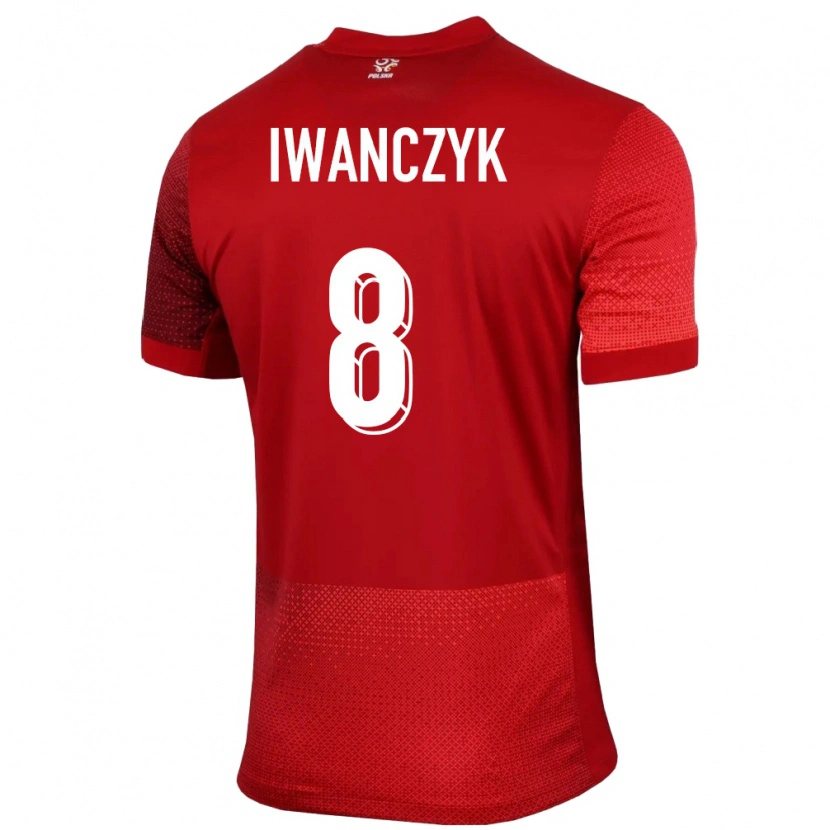 Danxen Enfant Maillot Pologne Aleksander Iwanczyk #8 Rouge Tenues Extérieur 24-26 T-Shirt