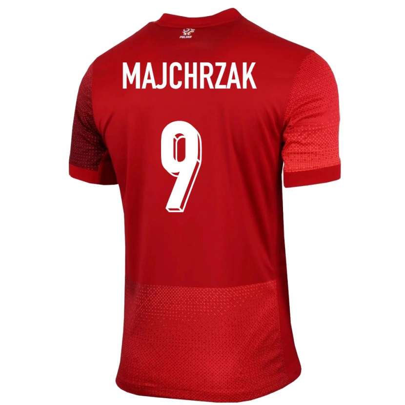 Danxen Enfant Maillot Pologne Jordan Majchrzak #9 Rouge Tenues Extérieur 24-26 T-Shirt