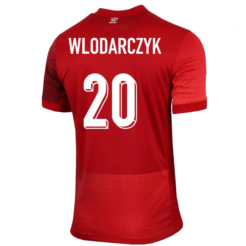 Danxen Enfant Maillot Pologne Szymon Wlodarczyk #20 Rouge Tenues Extérieur 24-26 T-Shirt