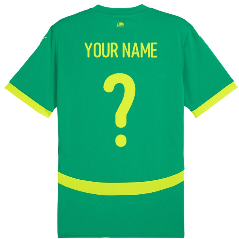 Danxen Enfant Maillot Sénégal Votre Nom #0 Vert Tenues Extérieur 24-26 T-Shirt