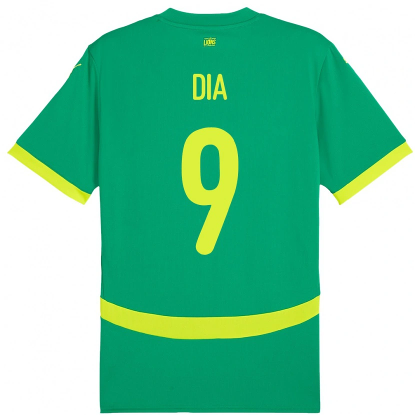 Danxen Enfant Maillot Sénégal Boulaye Dia #9 Vert Tenues Extérieur 24-26 T-Shirt