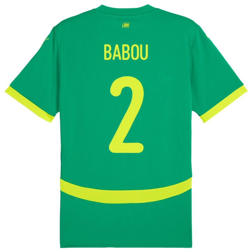 Danxen Enfant Maillot Sénégal Marieme Babou #2 Vert Tenues Extérieur 24-26 T-Shirt