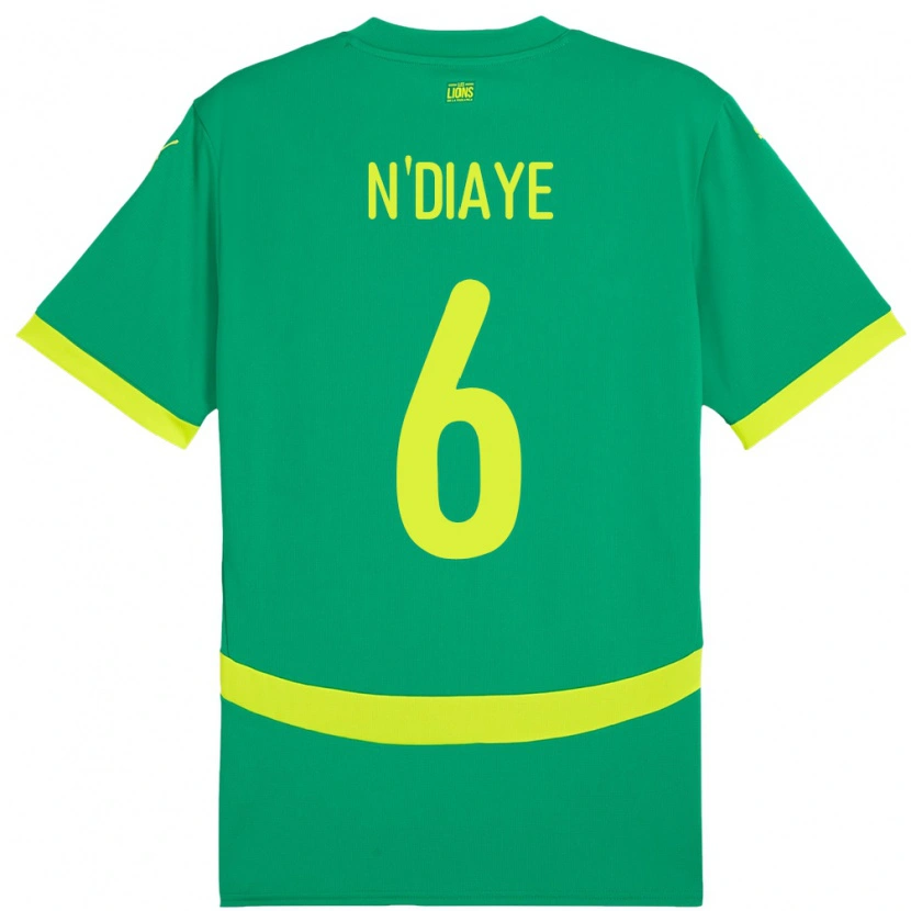 Danxen Enfant Maillot Sénégal Niakhate N Diaye #6 Vert Tenues Extérieur 24-26 T-Shirt