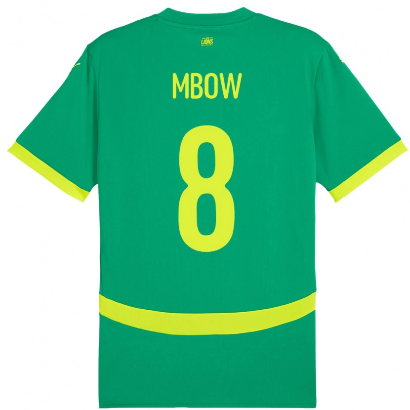 Danxen Enfant Maillot Sénégal Mamadou Mbow #8 Vert Tenues Extérieur 24-26 T-Shirt
