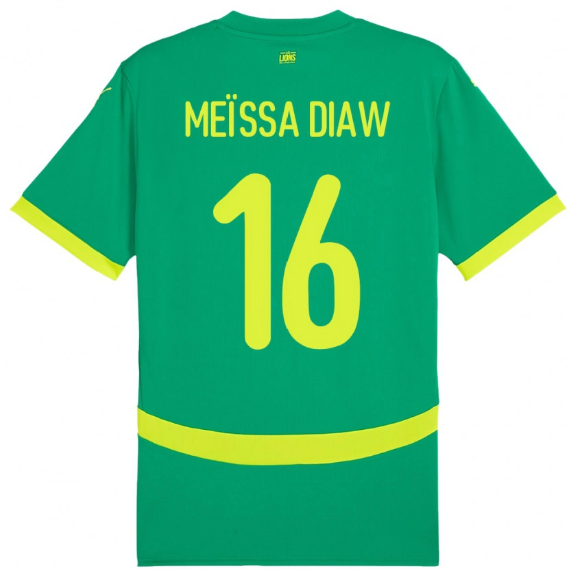 Danxen Enfant Maillot Sénégal Ndeye Meissa Diaw #16 Vert Tenues Extérieur 24-26 T-Shirt