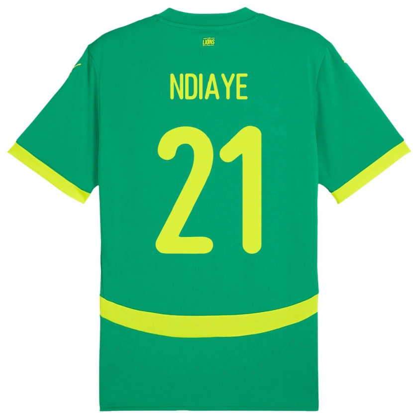Danxen Enfant Maillot Sénégal Iliman Ndiaye #21 Vert Tenues Extérieur 24-26 T-Shirt