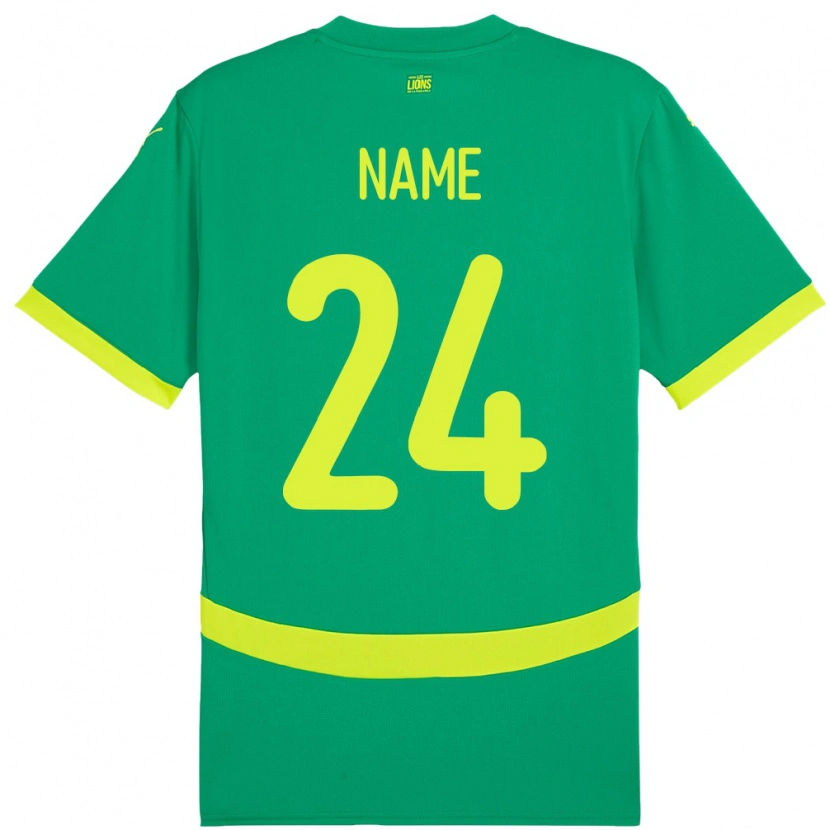 Danxen Enfant Maillot Sénégal Moustapha Name #24 Vert Tenues Extérieur 24-26 T-Shirt