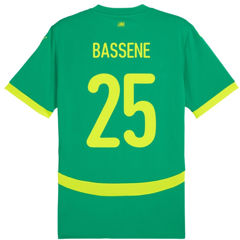 Danxen Enfant Maillot Sénégal Pascaline Bassene #25 Vert Tenues Extérieur 24-26 T-Shirt