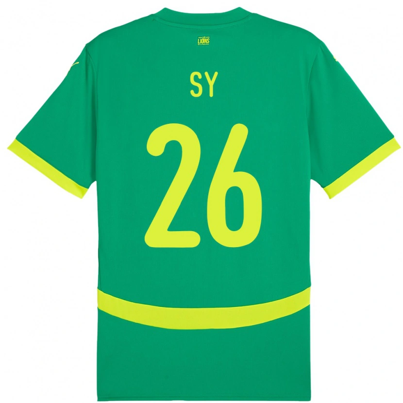 Danxen Enfant Maillot Sénégal Astou Sy #26 Vert Tenues Extérieur 24-26 T-Shirt