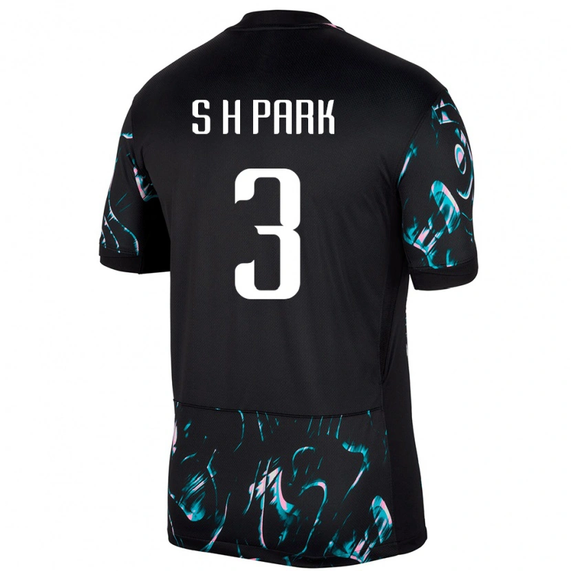 Danxen Enfant Maillot Corée Du Sud Sang-Hyeon Park #3 Noir Tenues Extérieur 24-26 T-Shirt
