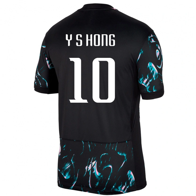 Danxen Enfant Maillot Corée Du Sud Yun-Sang Hong #10 Noir Tenues Extérieur 24-26 T-Shirt