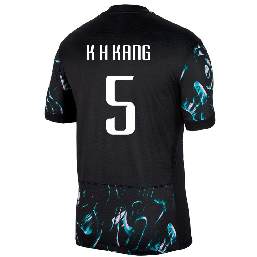 Danxen Enfant Maillot Corée Du Sud Kang Kyo Hun #5 Noir Tenues Extérieur 24-26 T-Shirt