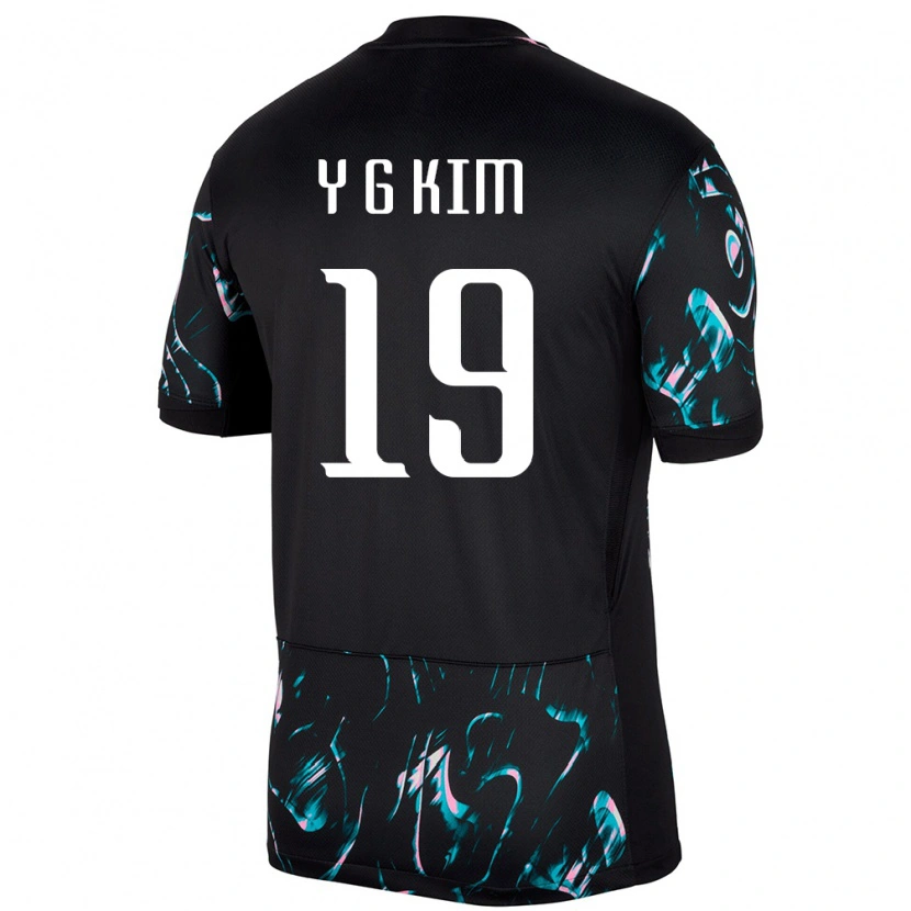 Danxen Enfant Maillot Corée Du Sud Young-Gwon Kim #19 Noir Tenues Extérieur 24-26 T-Shirt