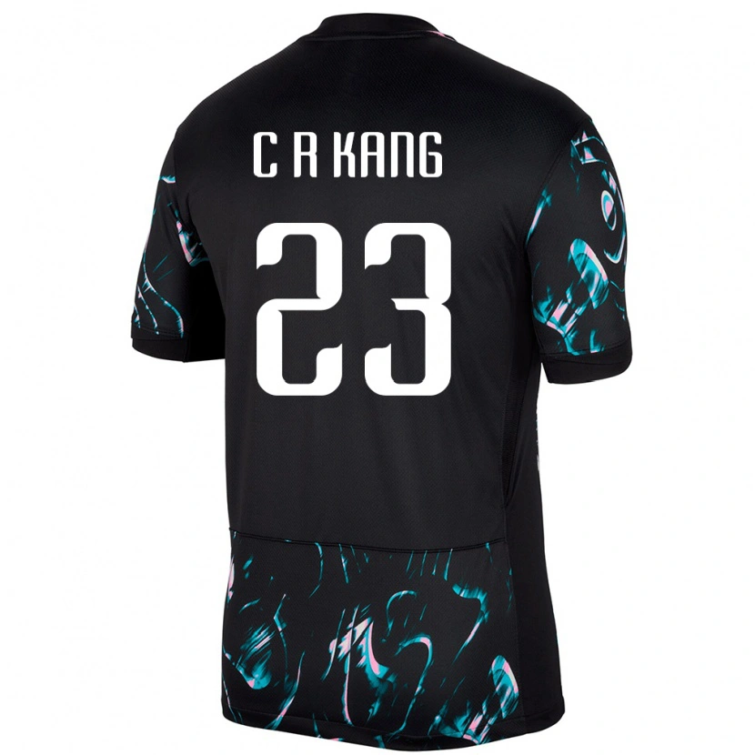 Danxen Enfant Maillot Corée Du Sud Kang Chae Rim #23 Noir Tenues Extérieur 24-26 T-Shirt