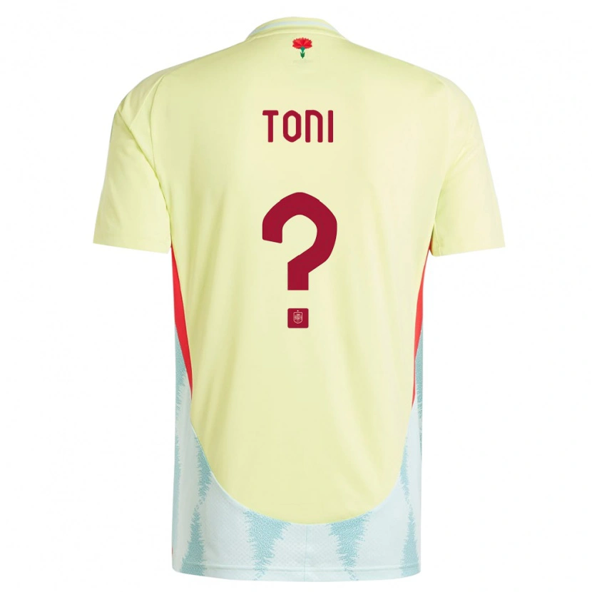 Danxen Enfant Maillot Espagne Toni Fernández #0 Jaune Tenues Extérieur 24-26 T-Shirt