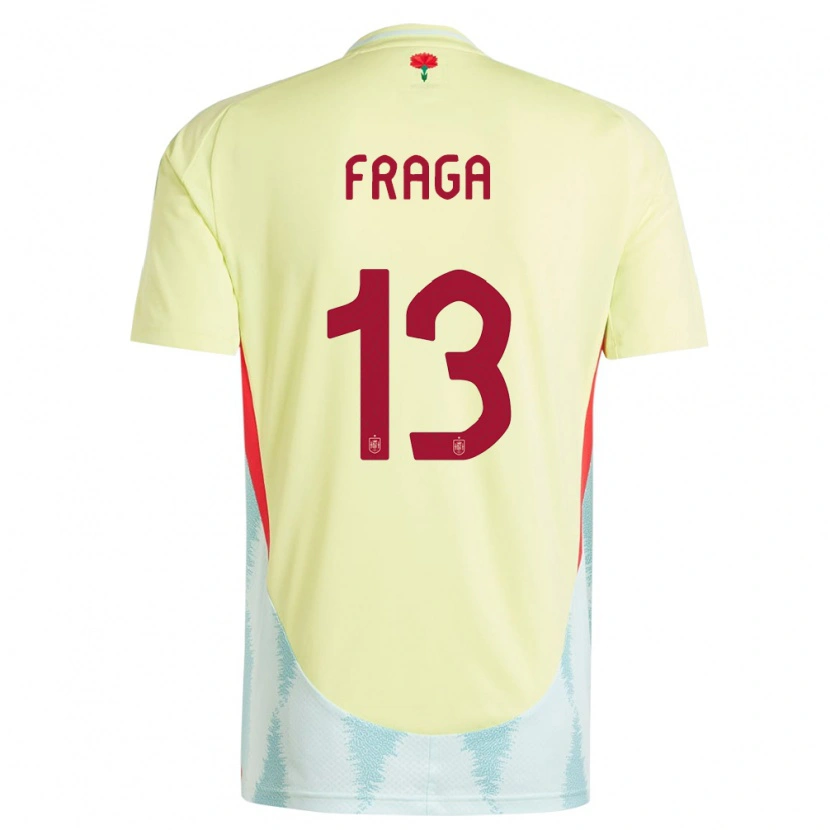 Danxen Enfant Maillot Espagne Aitor Fraga #13 Jaune Tenues Extérieur 24-26 T-Shirt