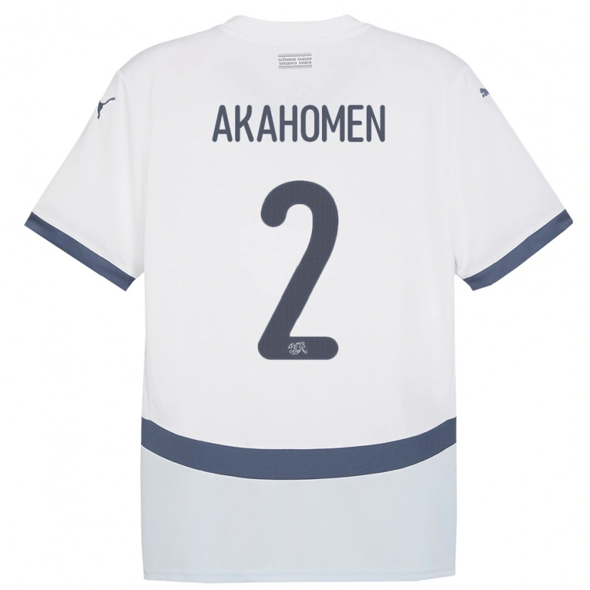 Danxen Enfant Maillot Suisse Marvin Akahomen #2 Blanc Tenues Extérieur 24-26 T-Shirt