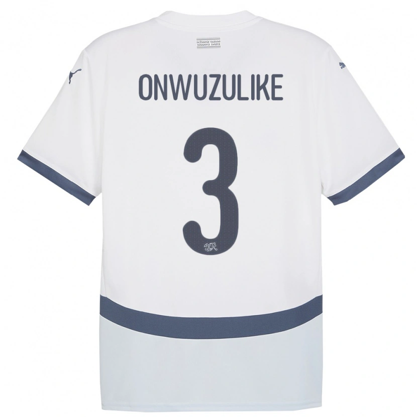 Danxen Enfant Maillot Suisse Ifeanyichukwu Onwuzulike #3 Blanc Tenues Extérieur 24-26 T-Shirt