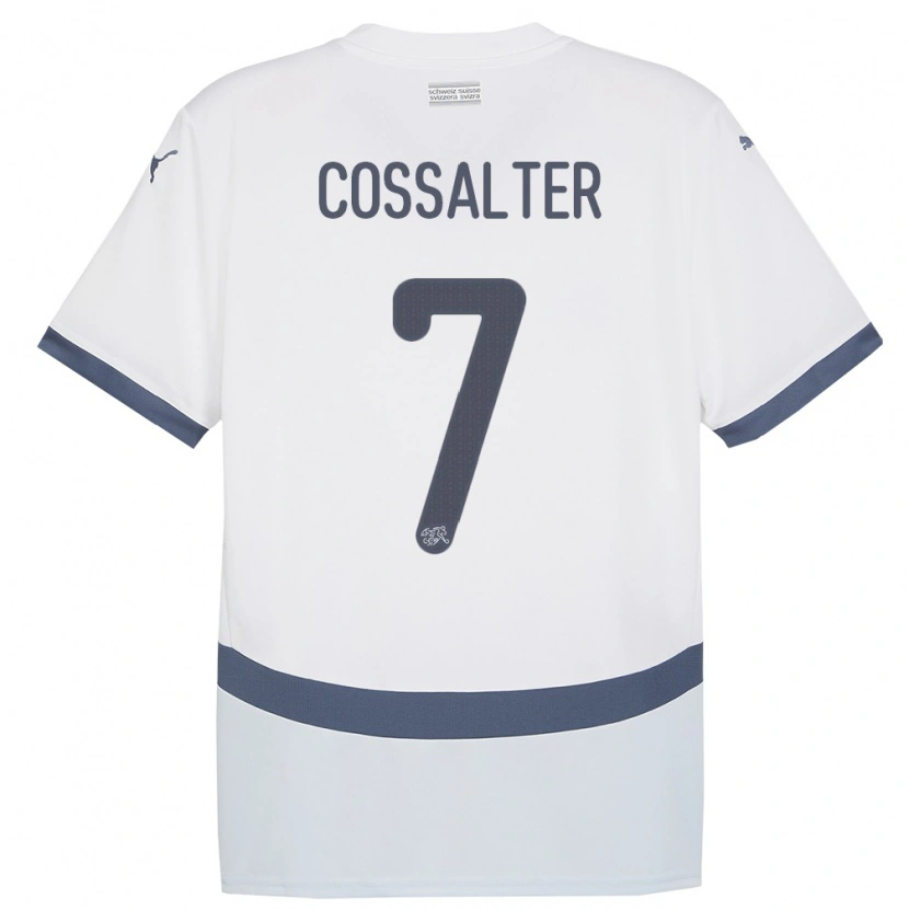 Danxen Enfant Maillot Suisse Ivan Cossalter #7 Blanc Tenues Extérieur 24-26 T-Shirt