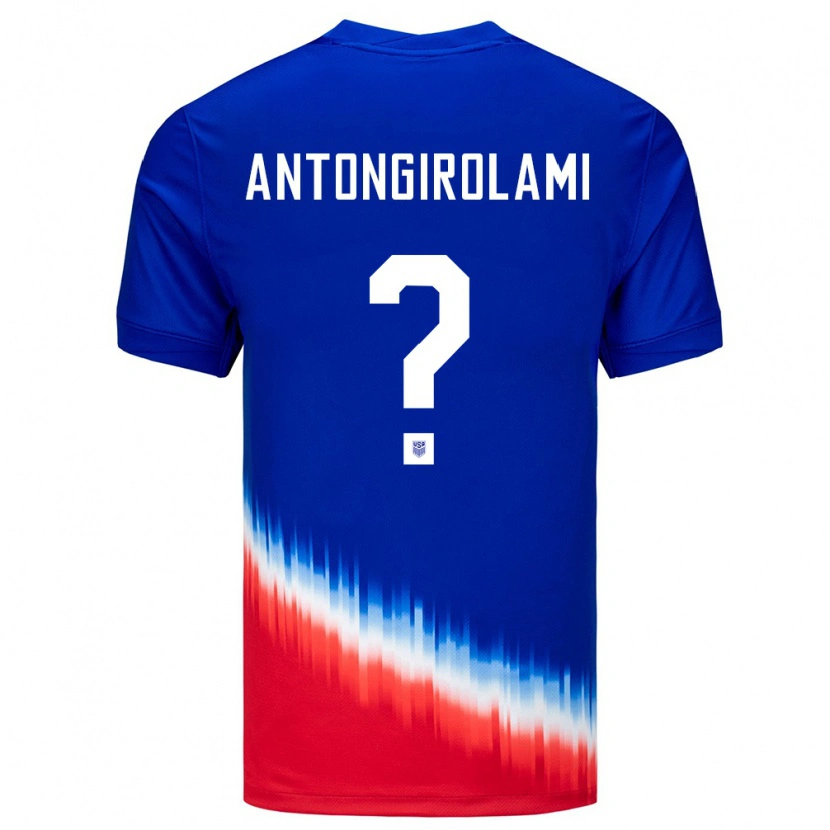 Danxen Enfant Maillot États-Unis Luca Antongirolami #0 Bleu Tenues Extérieur 24-26 T-Shirt