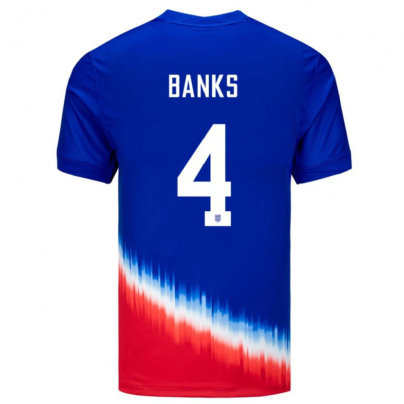 Danxen Enfant Maillot États-Unis Noahkai Banks #4 Bleu Tenues Extérieur 24-26 T-Shirt