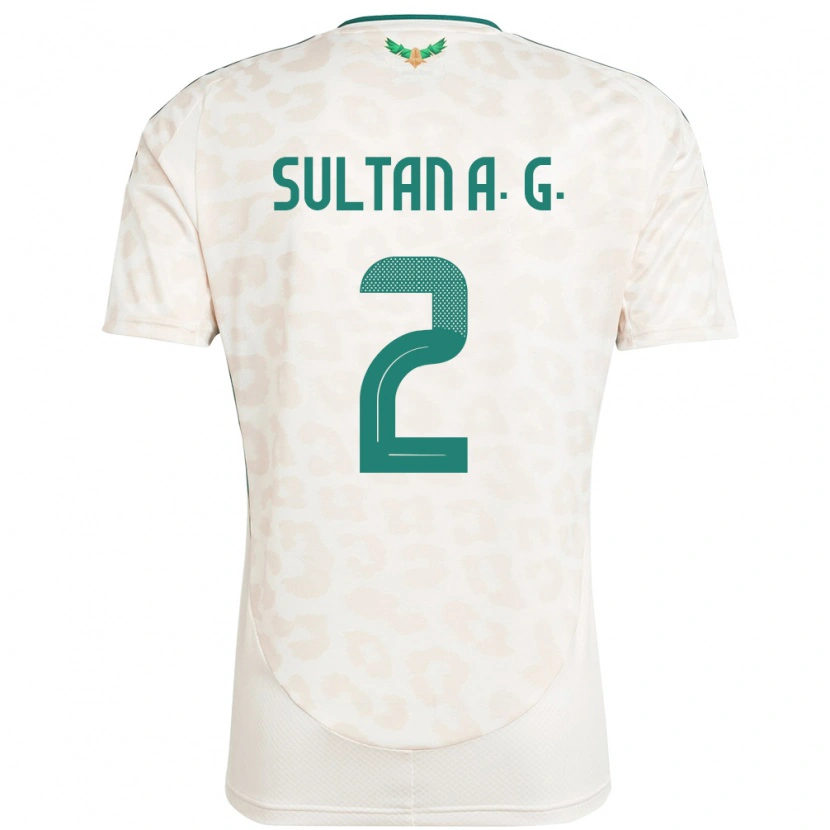 Danxen Enfant Maillot Arabie Saoudite Sultan Al-Ghannam #2 Blanc Tenues Extérieur 24-26 T-Shirt