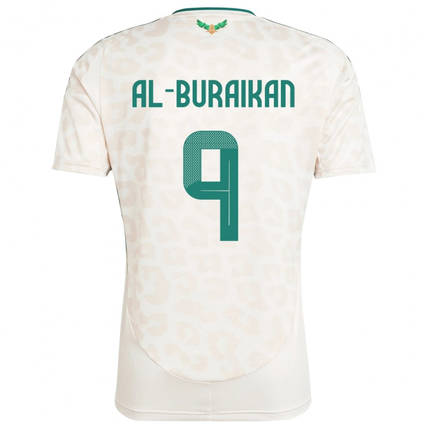 Danxen Enfant Maillot Arabie Saoudite Firas Al-Buraikan #9 Blanc Tenues Extérieur 24-26 T-Shirt