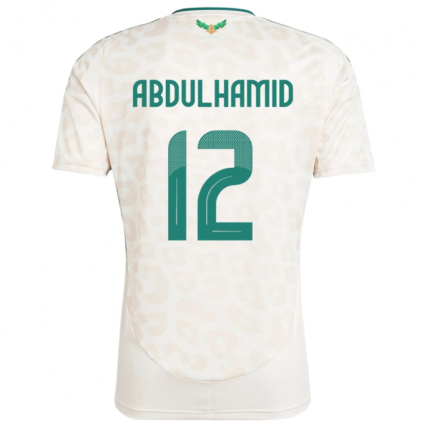 Danxen Enfant Maillot Arabie Saoudite Saud Abdulhamid #12 Blanc Tenues Extérieur 24-26 T-Shirt