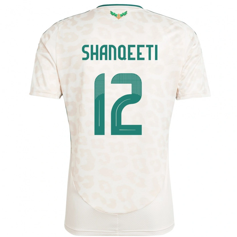 Danxen Enfant Maillot Arabie Saoudite Muhannad Shanqeeti #12 Blanc Tenues Extérieur 24-26 T-Shirt