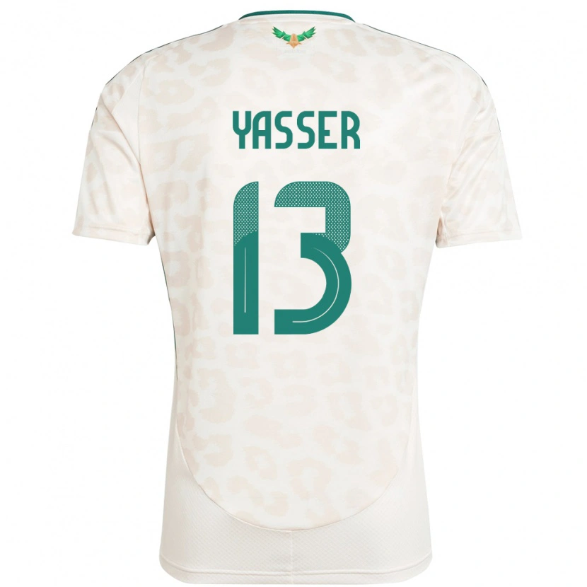 Danxen Enfant Maillot Arabie Saoudite Yasser Al-Shahrani #13 Blanc Tenues Extérieur 24-26 T-Shirt