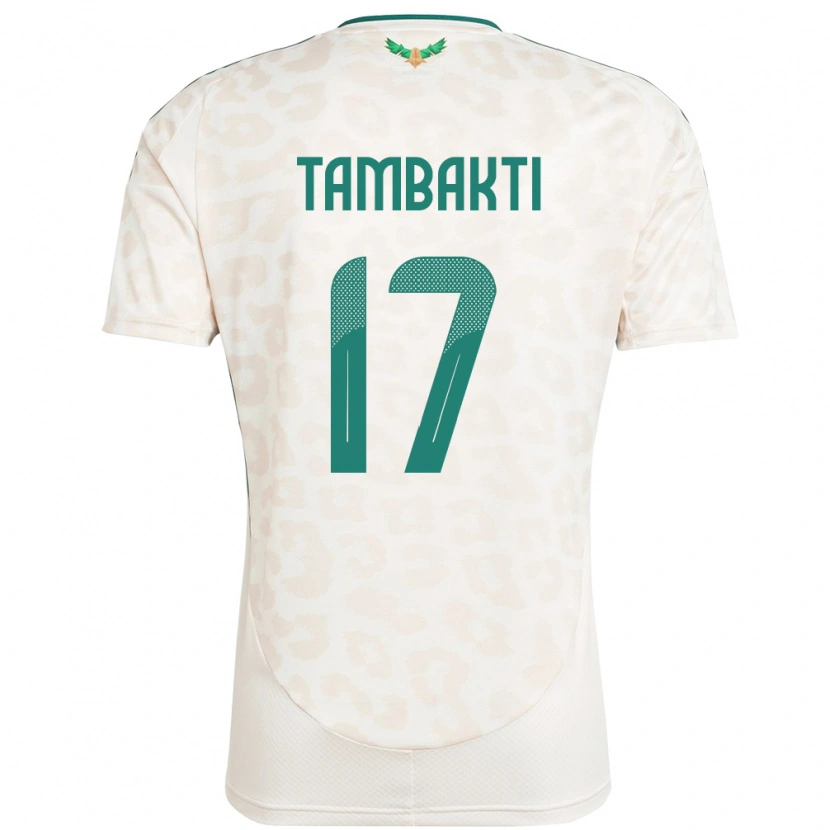 Danxen Enfant Maillot Arabie Saoudite Hassan Tambakti #17 Blanc Tenues Extérieur 24-26 T-Shirt