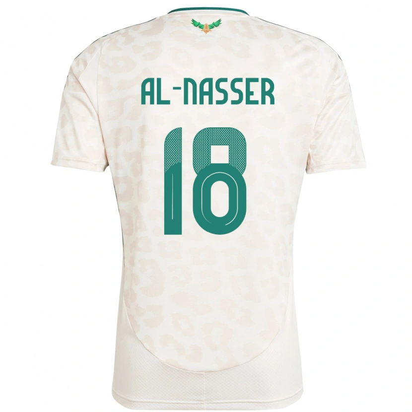 Danxen Enfant Maillot Arabie Saoudite Saad Al-Nasser #18 Blanc Tenues Extérieur 24-26 T-Shirt