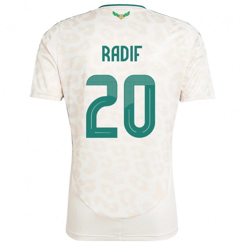 Danxen Enfant Maillot Arabie Saoudite Abdullah Radif #20 Blanc Tenues Extérieur 24-26 T-Shirt