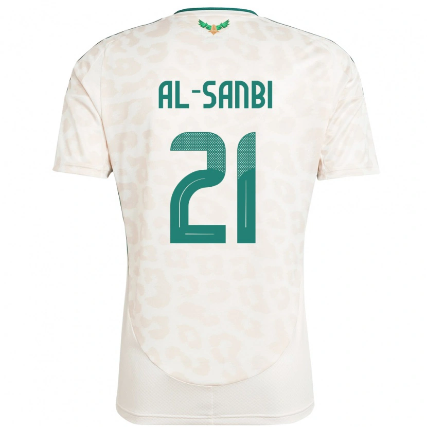 Danxen Enfant Maillot Arabie Saoudite Abdulrahman Al-Sanbi #21 Blanc Tenues Extérieur 24-26 T-Shirt