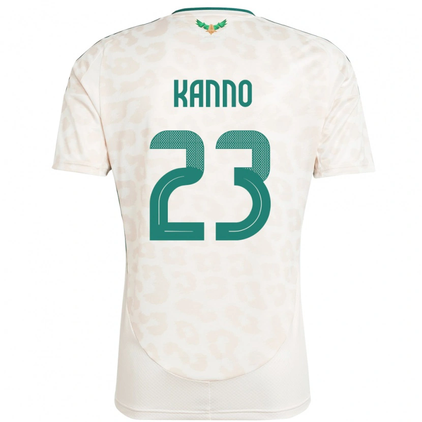 Danxen Enfant Maillot Arabie Saoudite Mohamed Kanno #23 Blanc Tenues Extérieur 24-26 T-Shirt
