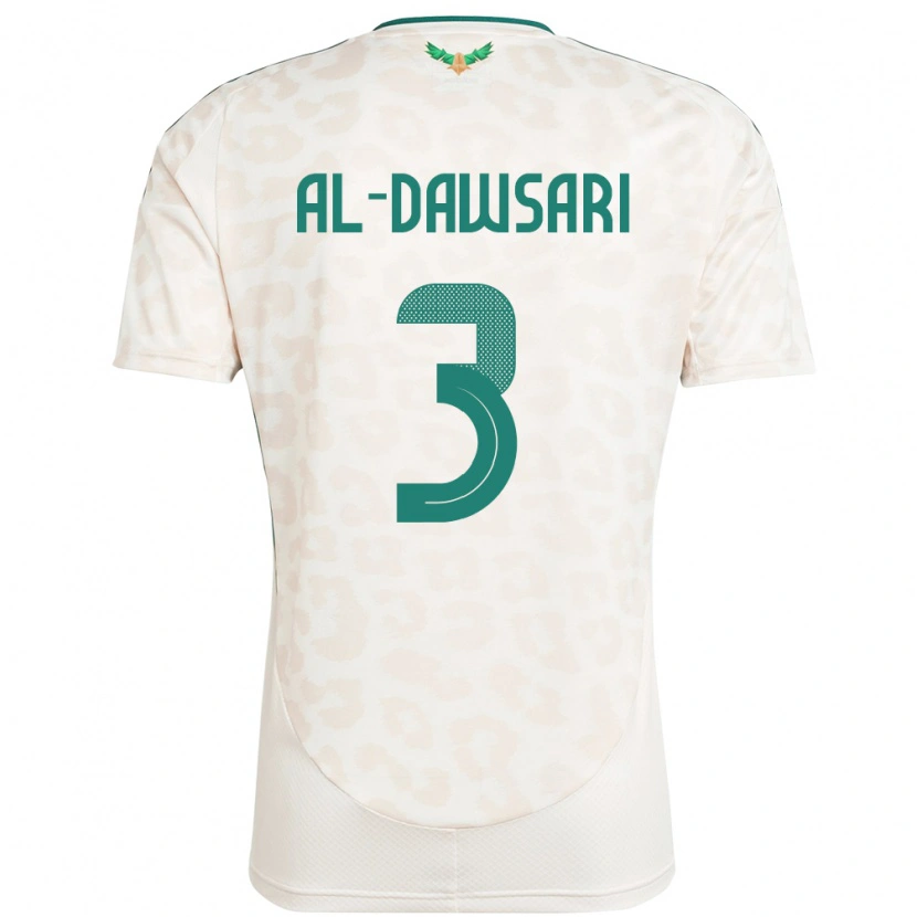 Danxen Enfant Maillot Arabie Saoudite Mohammed Al-Dawsari #3 Blanc Tenues Extérieur 24-26 T-Shirt