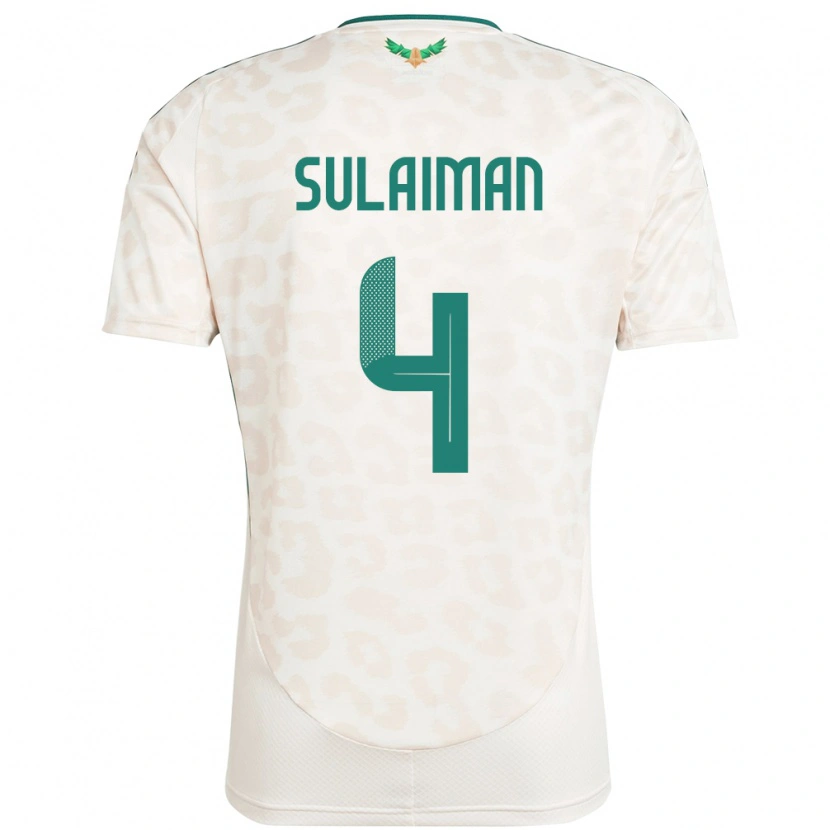 Danxen Enfant Maillot Arabie Saoudite Mohammed Sulaiman #4 Blanc Tenues Extérieur 24-26 T-Shirt