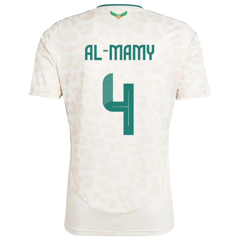 Danxen Enfant Maillot Arabie Saoudite Abdulrahman Al-Mamy #4 Blanc Tenues Extérieur 24-26 T-Shirt