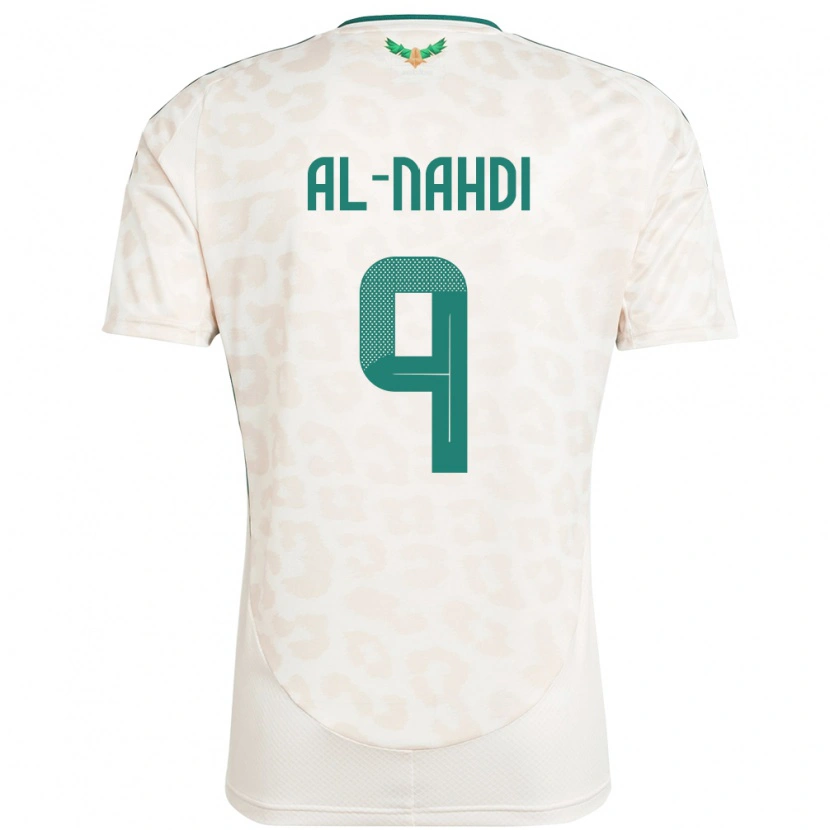 Danxen Enfant Maillot Arabie Saoudite Youssef Al-Nahdi #9 Blanc Tenues Extérieur 24-26 T-Shirt