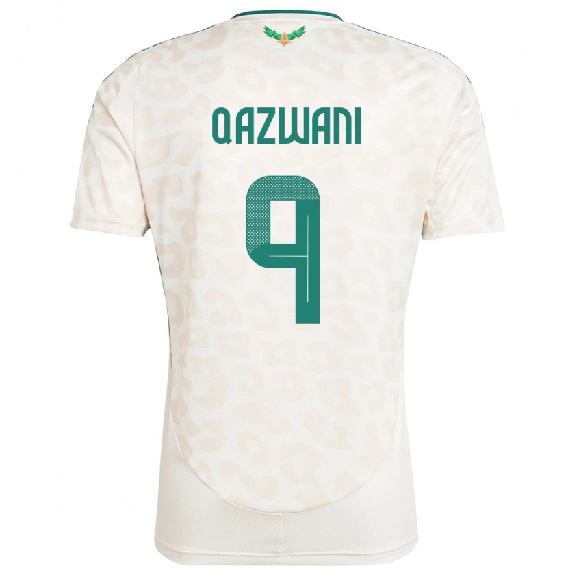 Danxen Enfant Maillot Arabie Saoudite Ali Qazwani #9 Blanc Tenues Extérieur 24-26 T-Shirt