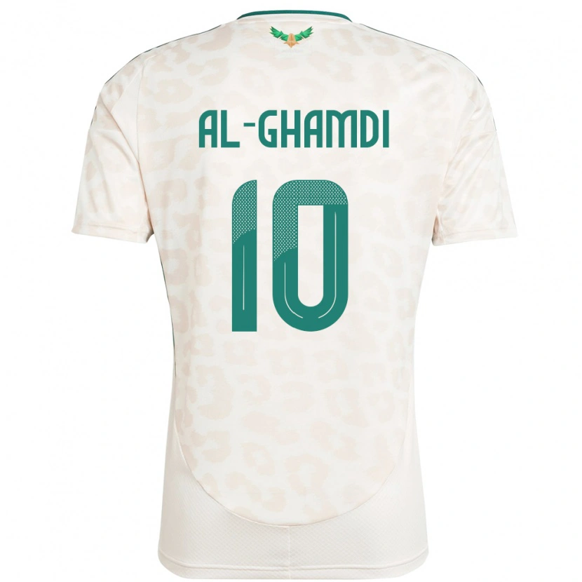 Danxen Enfant Maillot Arabie Saoudite Ziyad Al-Ghamdi #10 Blanc Tenues Extérieur 24-26 T-Shirt