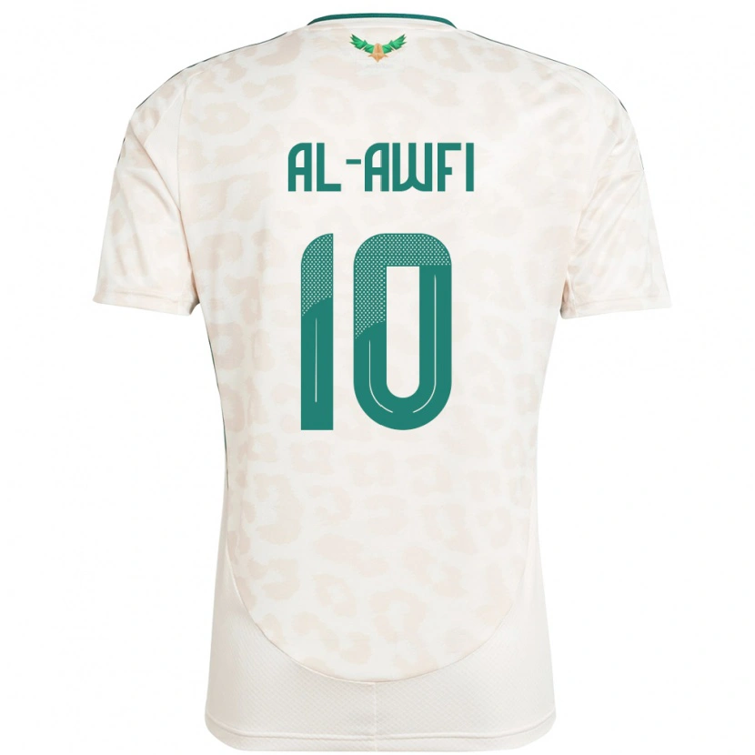 Danxen Enfant Maillot Arabie Saoudite Al-Walid Al-Awfi #10 Blanc Tenues Extérieur 24-26 T-Shirt