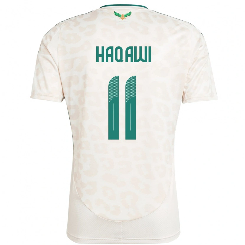 Danxen Enfant Maillot Arabie Saoudite Saad Haqawi #11 Blanc Tenues Extérieur 24-26 T-Shirt