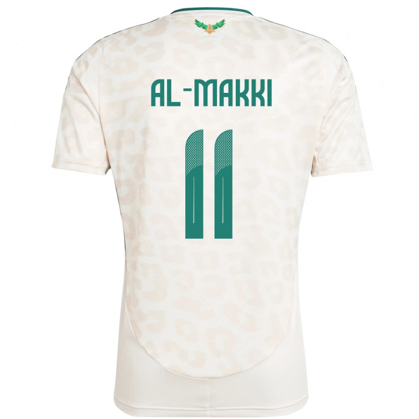 Danxen Enfant Maillot Arabie Saoudite Ali Al-Makki #11 Blanc Tenues Extérieur 24-26 T-Shirt