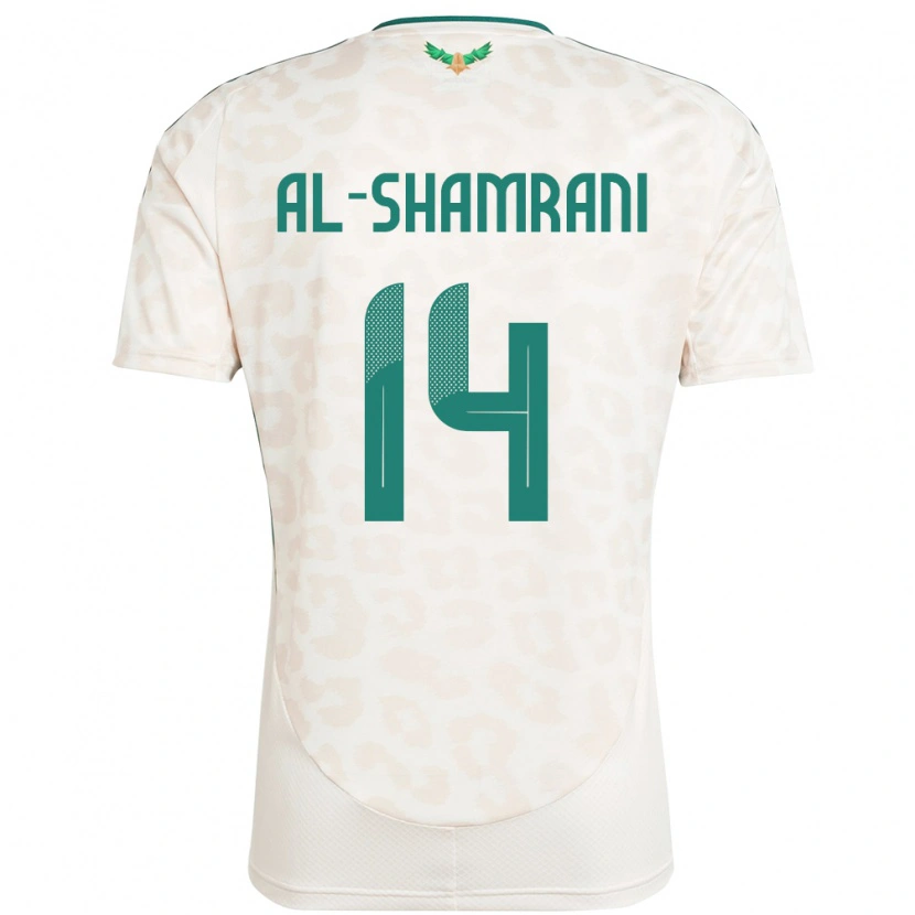Danxen Enfant Maillot Arabie Saoudite Farhah Al-Shamrani #14 Blanc Tenues Extérieur 24-26 T-Shirt