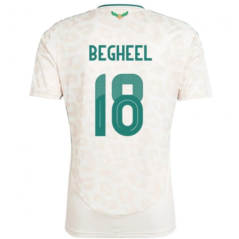 Danxen Enfant Maillot Arabie Saoudite Qasem Begheel #18 Blanc Tenues Extérieur 24-26 T-Shirt
