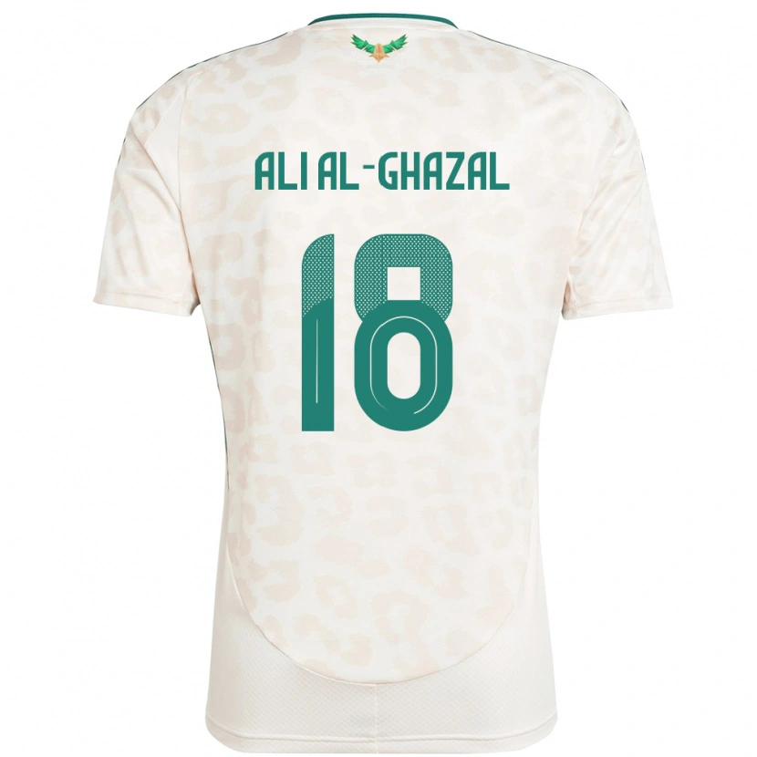 Danxen Enfant Maillot Arabie Saoudite Hassan Ali Al-Ghazal #18 Blanc Tenues Extérieur 24-26 T-Shirt
