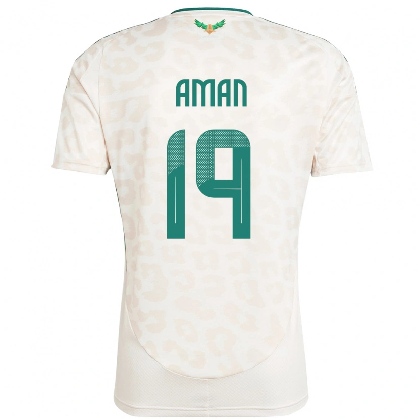 Danxen Enfant Maillot Arabie Saoudite Awad Aman #19 Blanc Tenues Extérieur 24-26 T-Shirt
